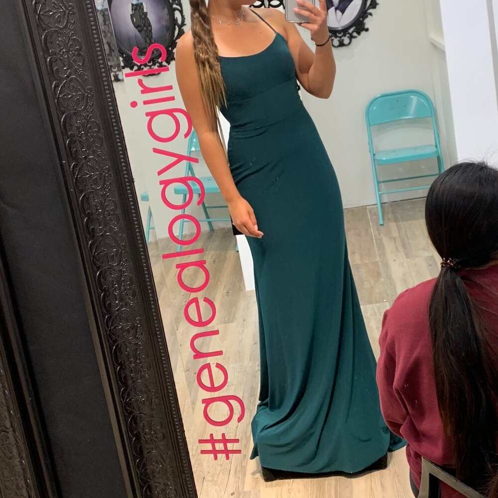 Forest Green Fit and Flare Prom Dress